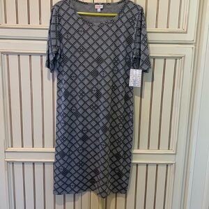 LuLaRoe Julia XL. Polyester spandex lots of stretch two muted grays.